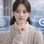 ChatGPTとGemini、どちらに課金するか迷っている女性。